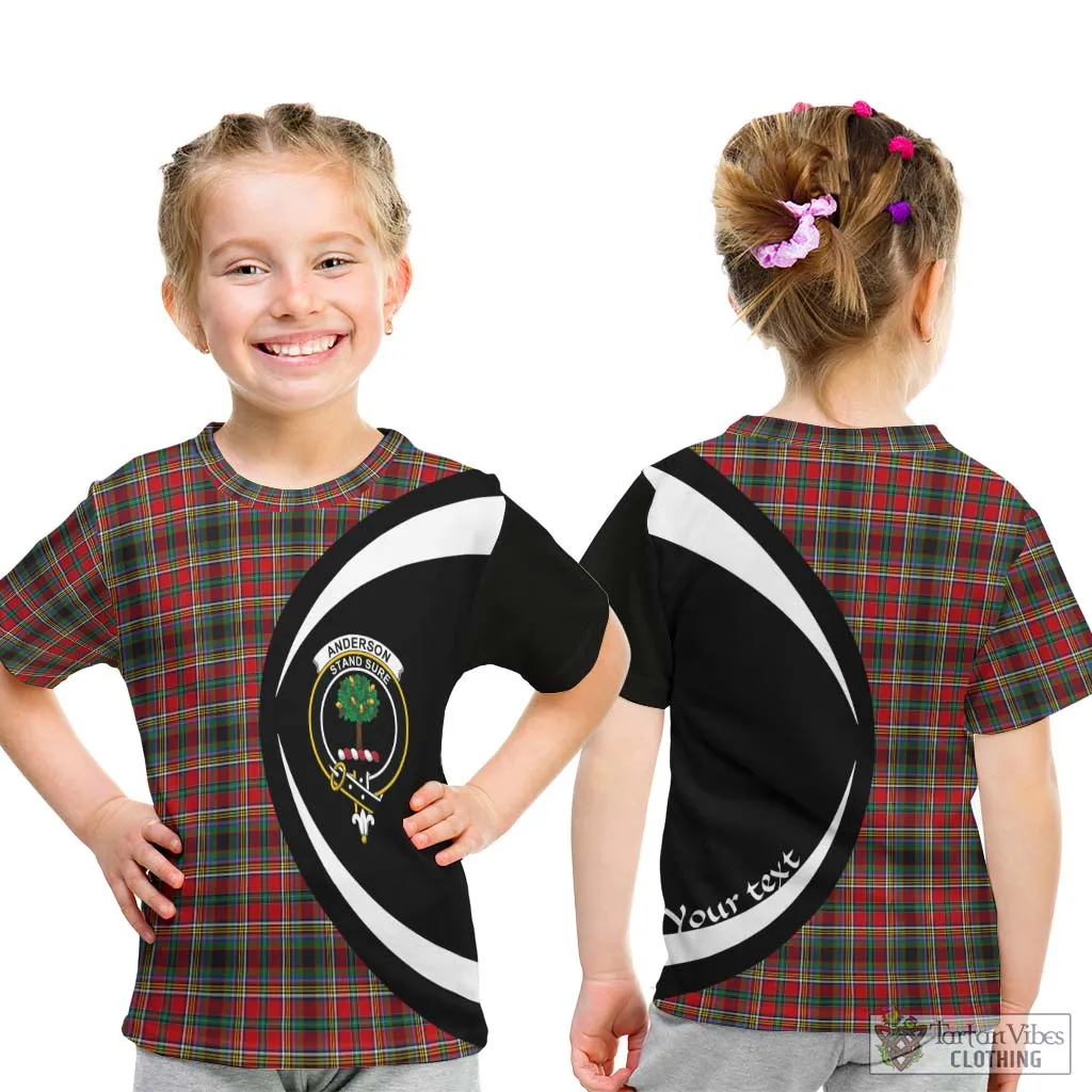 Anderson of Arbrake Tartan Kid T-Shirt with Family Crest Circle Style