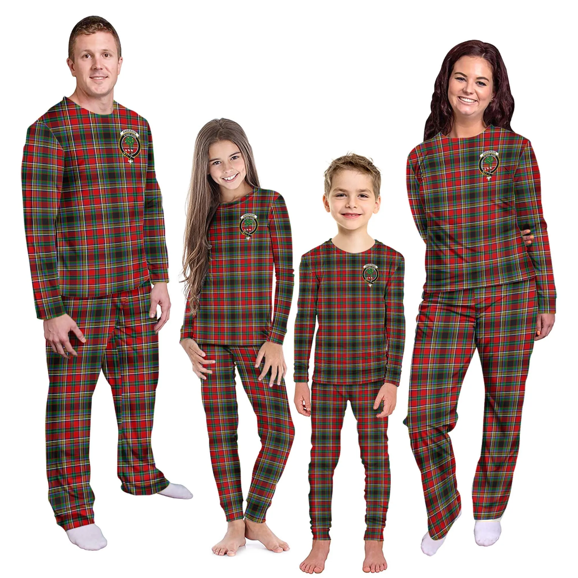 Anderson of Arbrake Tartan Pajamas Family Set with Family Crest