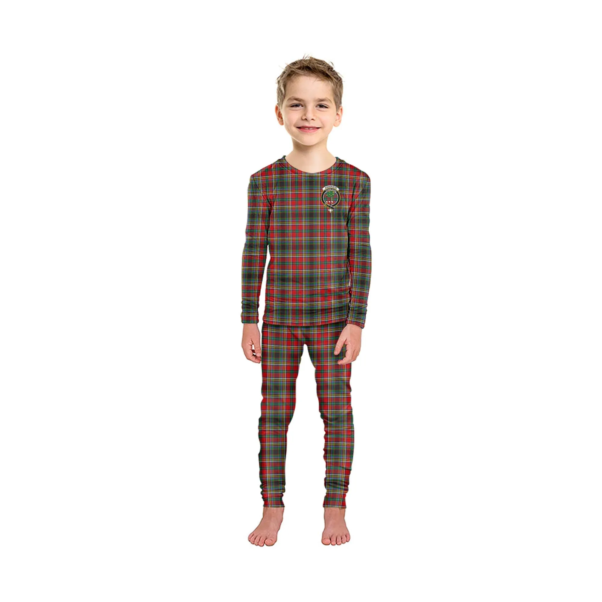 Anderson of Arbrake Tartan Pajamas Family Set with Family Crest