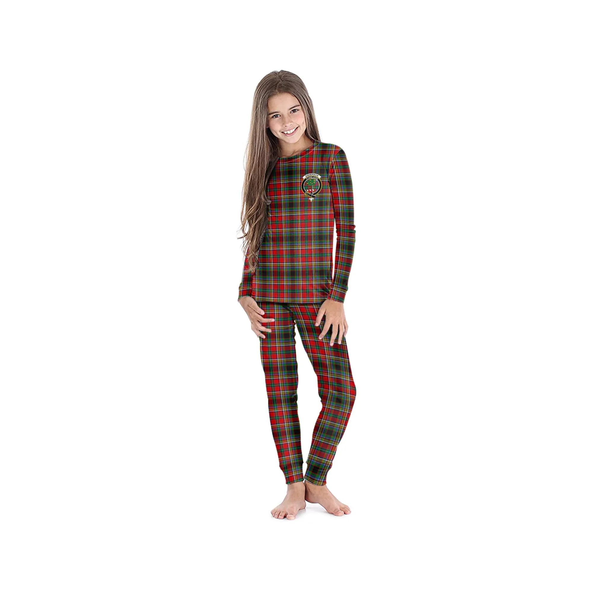 Anderson of Arbrake Tartan Pajamas Family Set with Family Crest