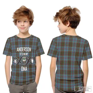 Anderson Tartan Kid T-Shirt with Family Crest DNA In Me Style