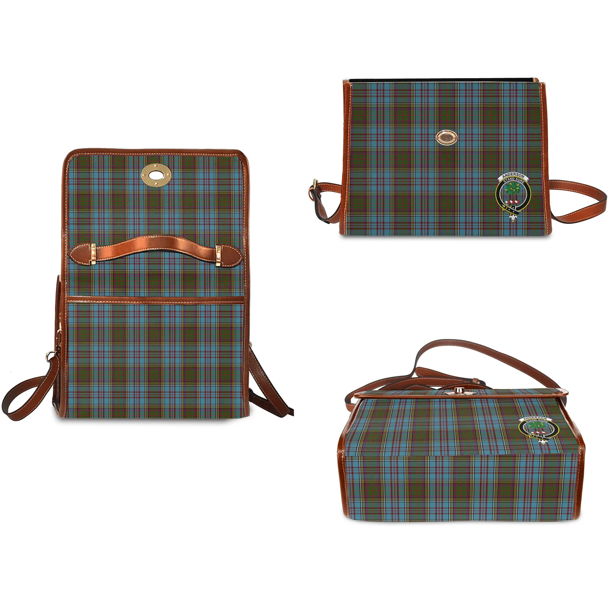 Anderson Tartan Waterproof Canvas Bag with Family Crest