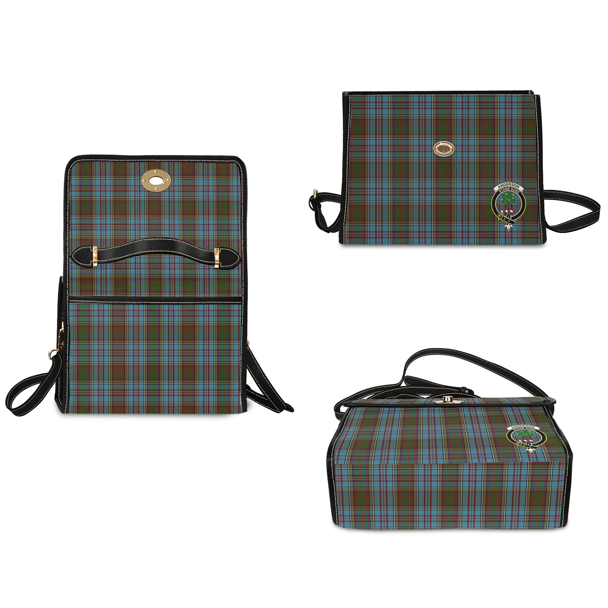 Anderson Tartan Waterproof Canvas Bag with Family Crest