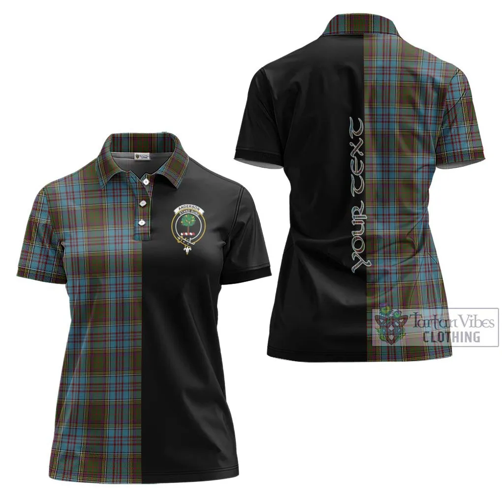 Anderson Tartan Women's Polo Shirt with Family Crest and Half Of Me Style