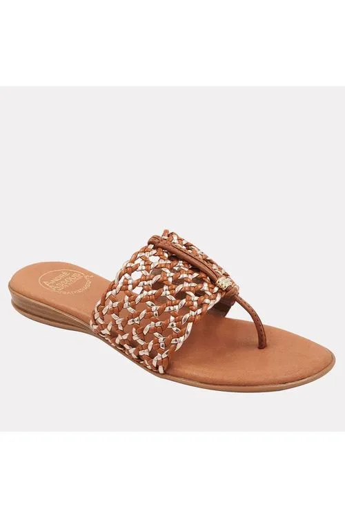 André Assous Nice Woven Featherweights ™ Woven Flip Flop Sandals | Cuero Multi | Clearance Final Sale