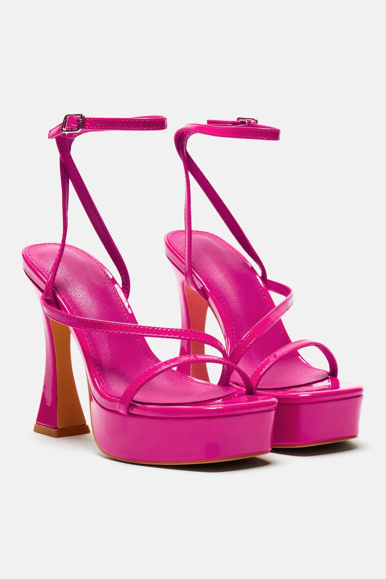 Andrea Platform Block Heels - Hot Pink