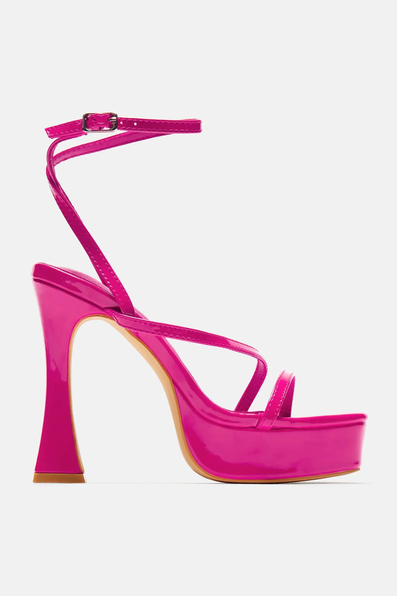 Andrea Platform Block Heels - Hot Pink