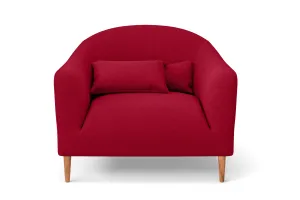 Andria Armchair Red Linen Fabric