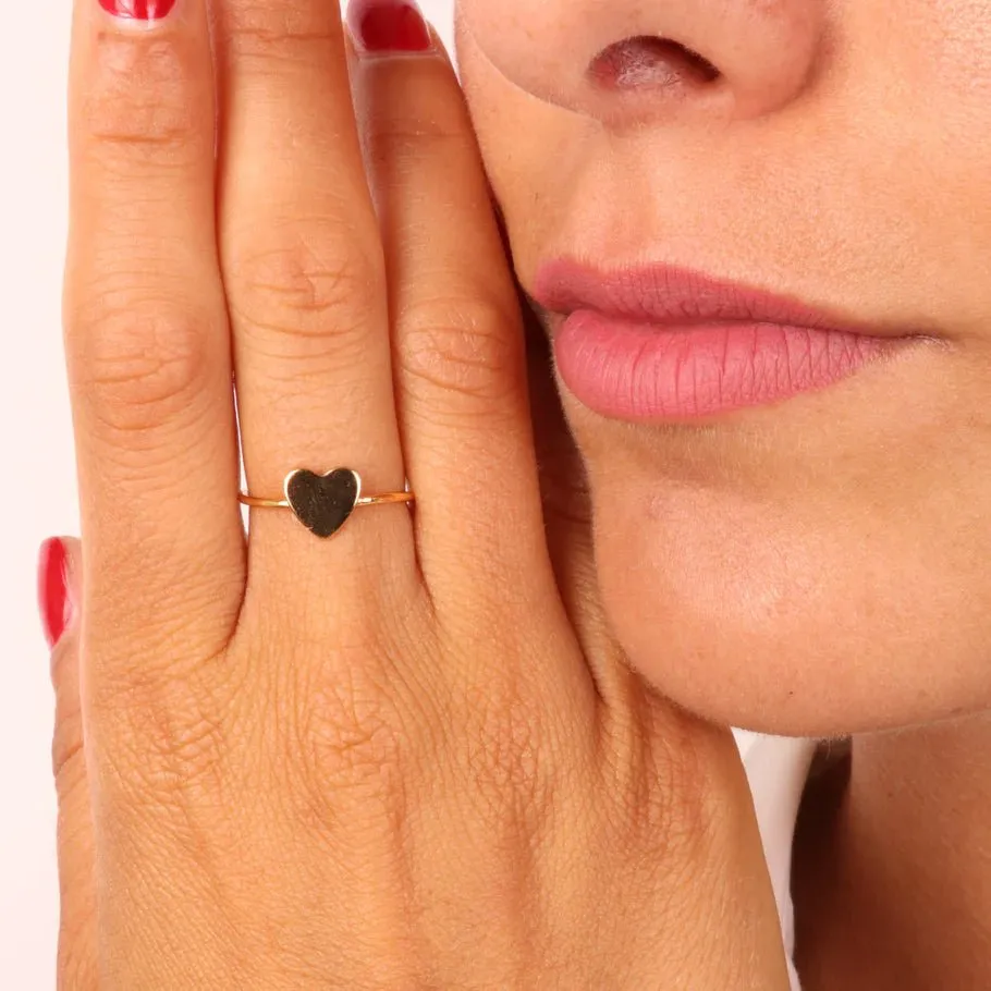 Anello in Argento placcato oro a forma di cuore | Rohome