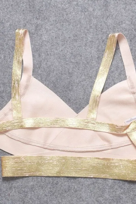 Ang Bandage Crop Top - Gold