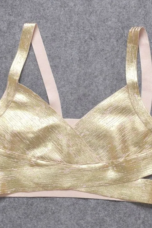 Ang Bandage Crop Top - Gold