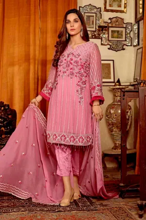 Angan by Zebaish – Luxury Embroidered Chiffon Formal Collection – Lizzie Pink