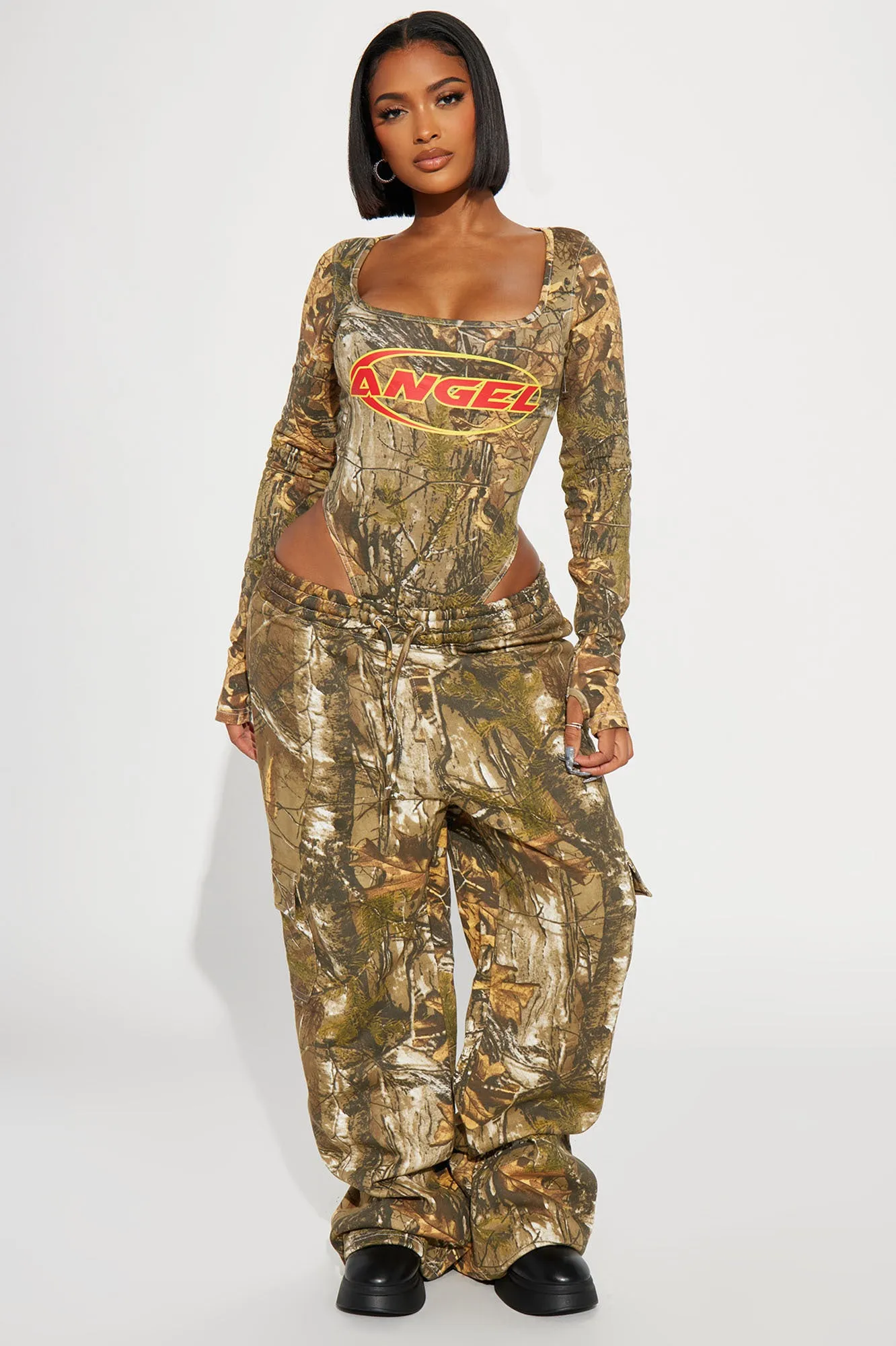 Angel Baby Camo Wide Leg Pant - Camouflage