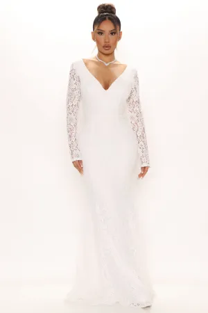 Angelic Lace Maxi Dress - White