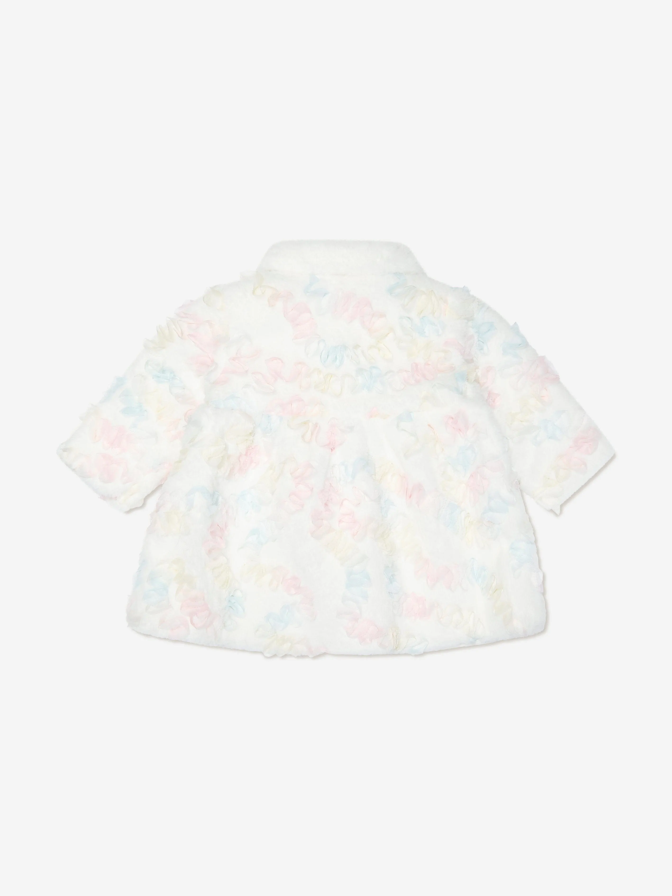 Angels Face Baby Girls Harmony Pastel Fur Coat in White