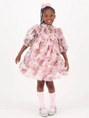 Angels Face Girls Luella Floral Tulle Dress in Pink