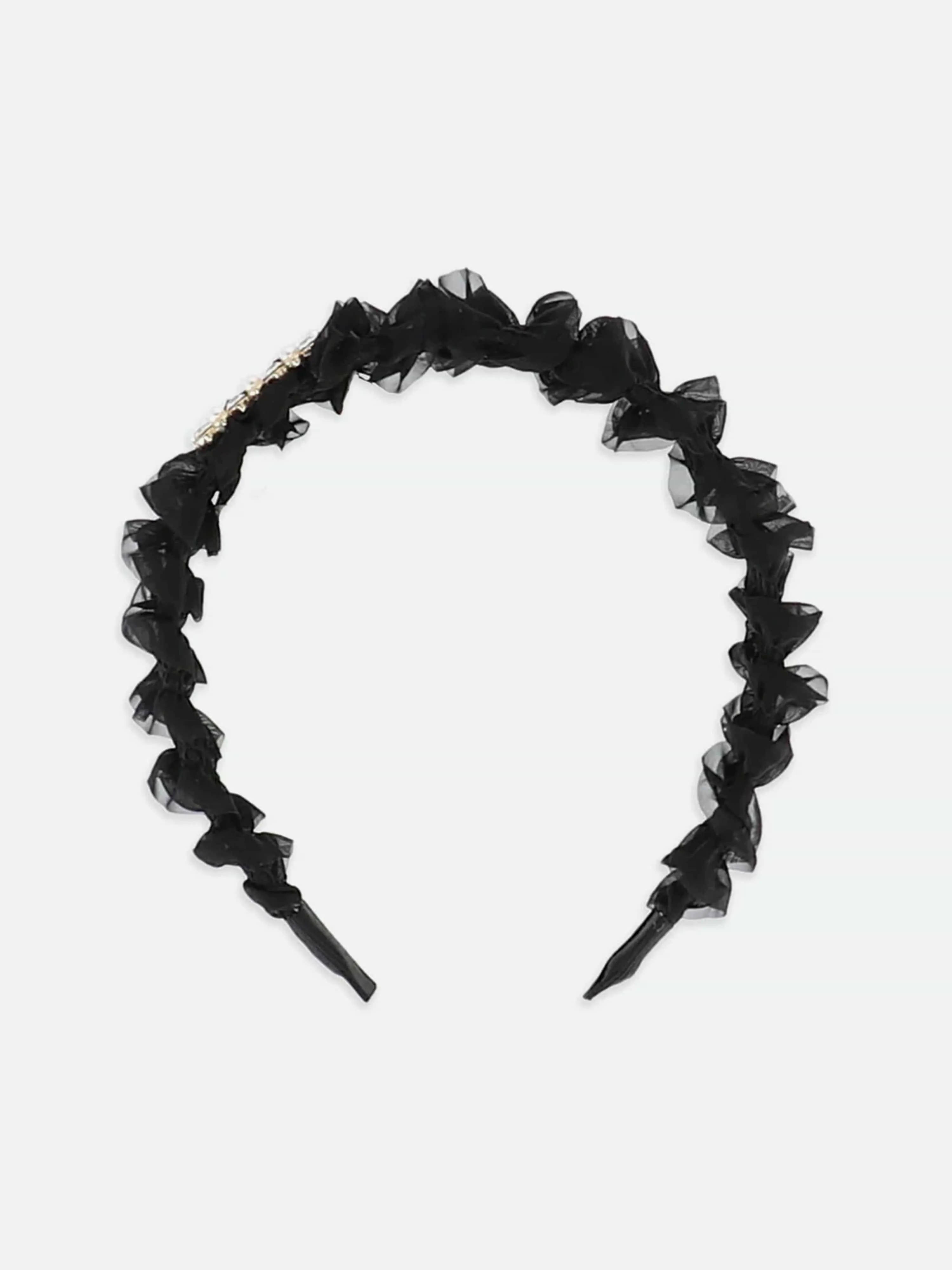 Angels Face Girls Rae Ruffle Alice Band in Black