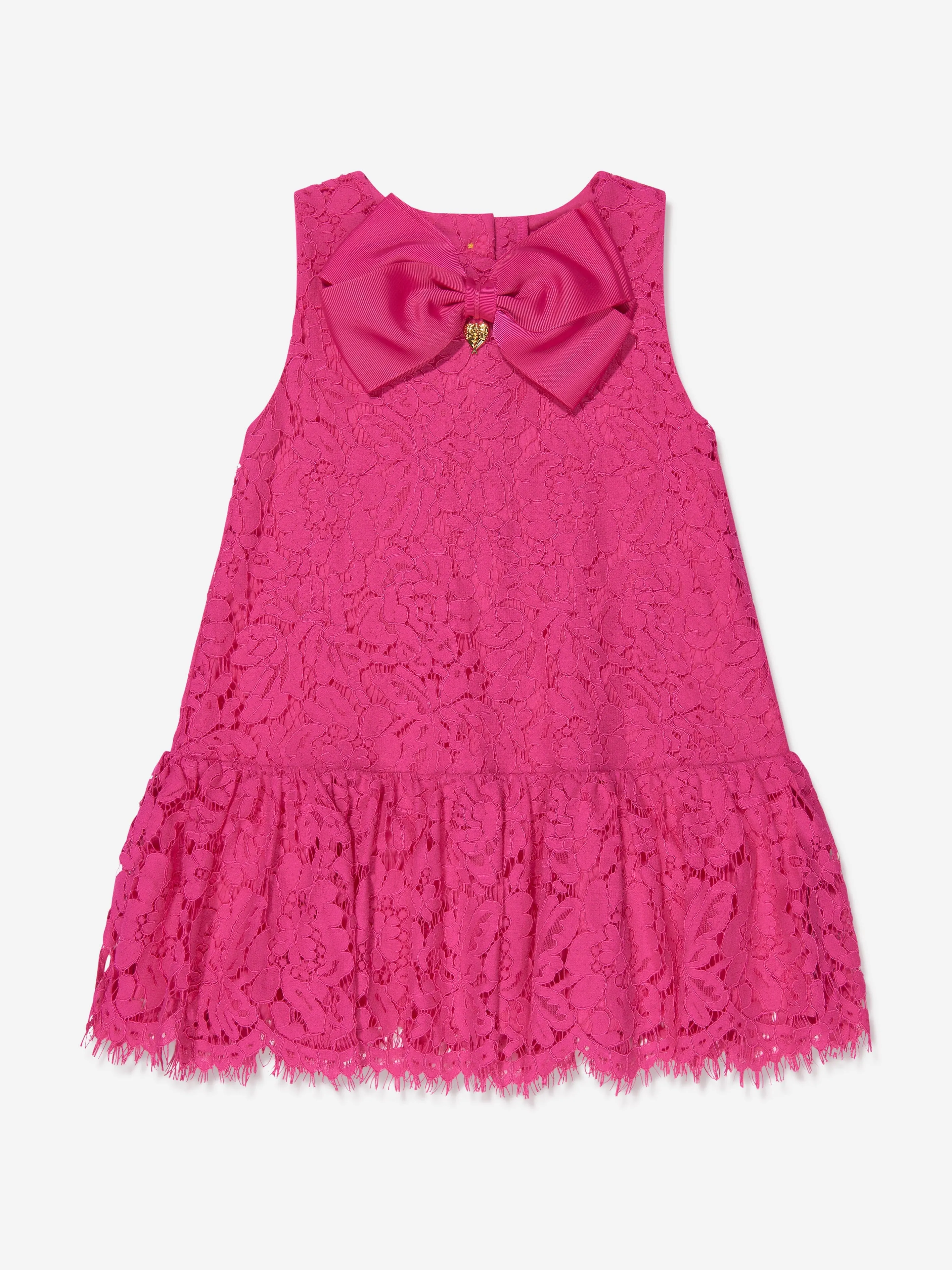 Angels Face Girls Sleeveless Lace Nel Dress in Pink