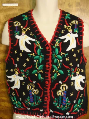 Angels Funny Christmas Sweater Vest