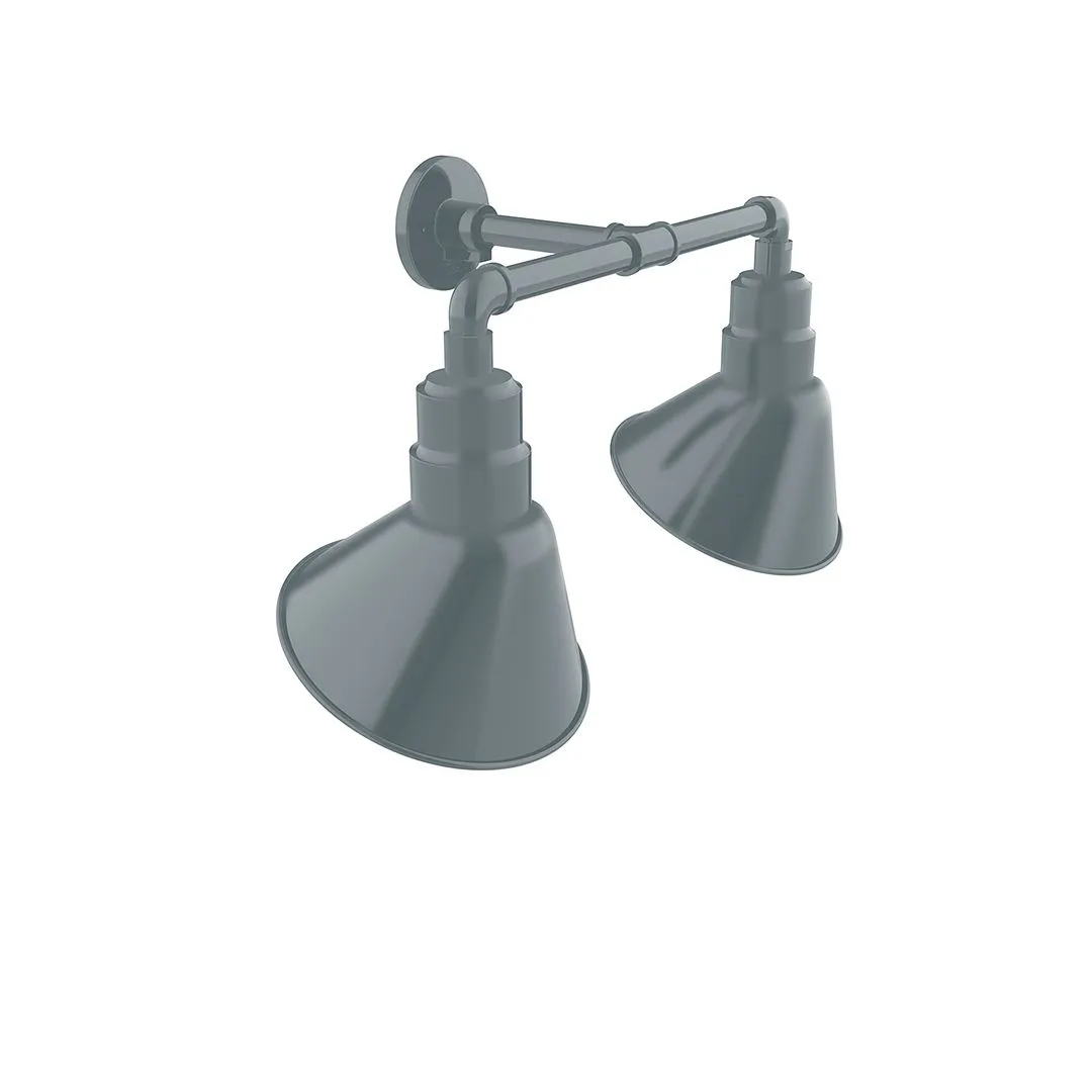 Angle 10" LED Straight Arm 2-Light in Slate Gray