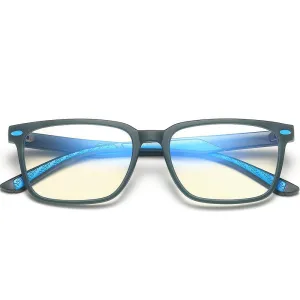 Angle - (Age 7-12)Children Blue Light Blocking Computer Reading Gaming Glasses-Demi Dark Green