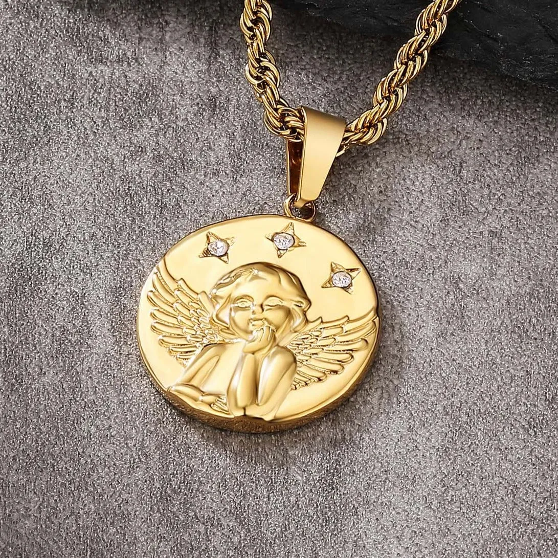 Angle Coin Pendant Necklace