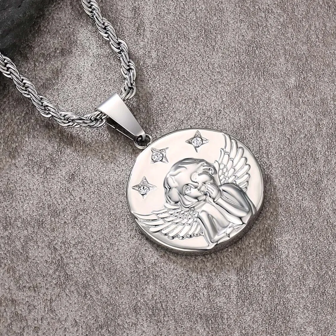 Angle Coin Pendant Necklace