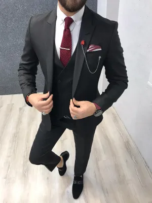 Ani Black Slim Fit Wool Suit