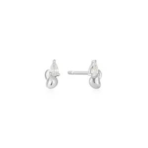 Ania Haie Silver Twisted Wave Stud Earrings