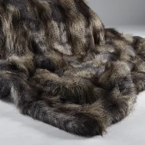 Animal Faux Fur Throw - Blue Wolf