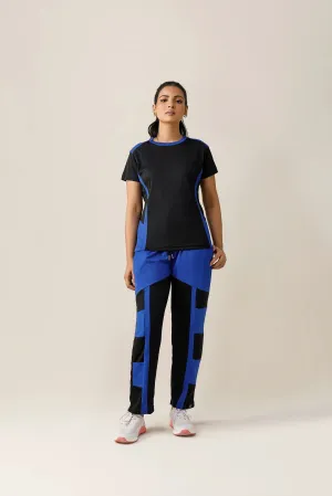 Animal Instinct Activewear Tracksuit (Black and Royal Blue)