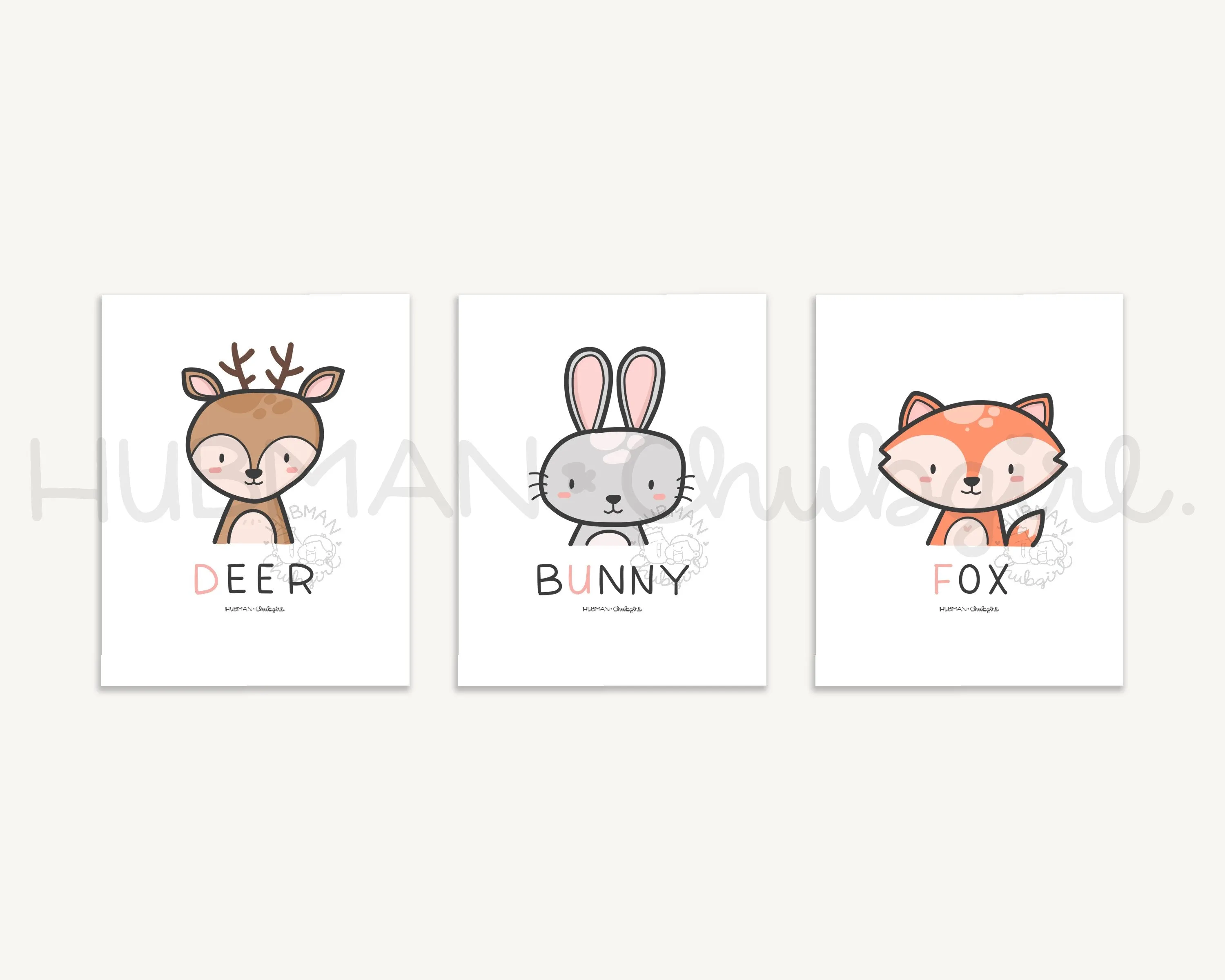 Animal Nursery Prints - Full Set of 23 Downloadable Set