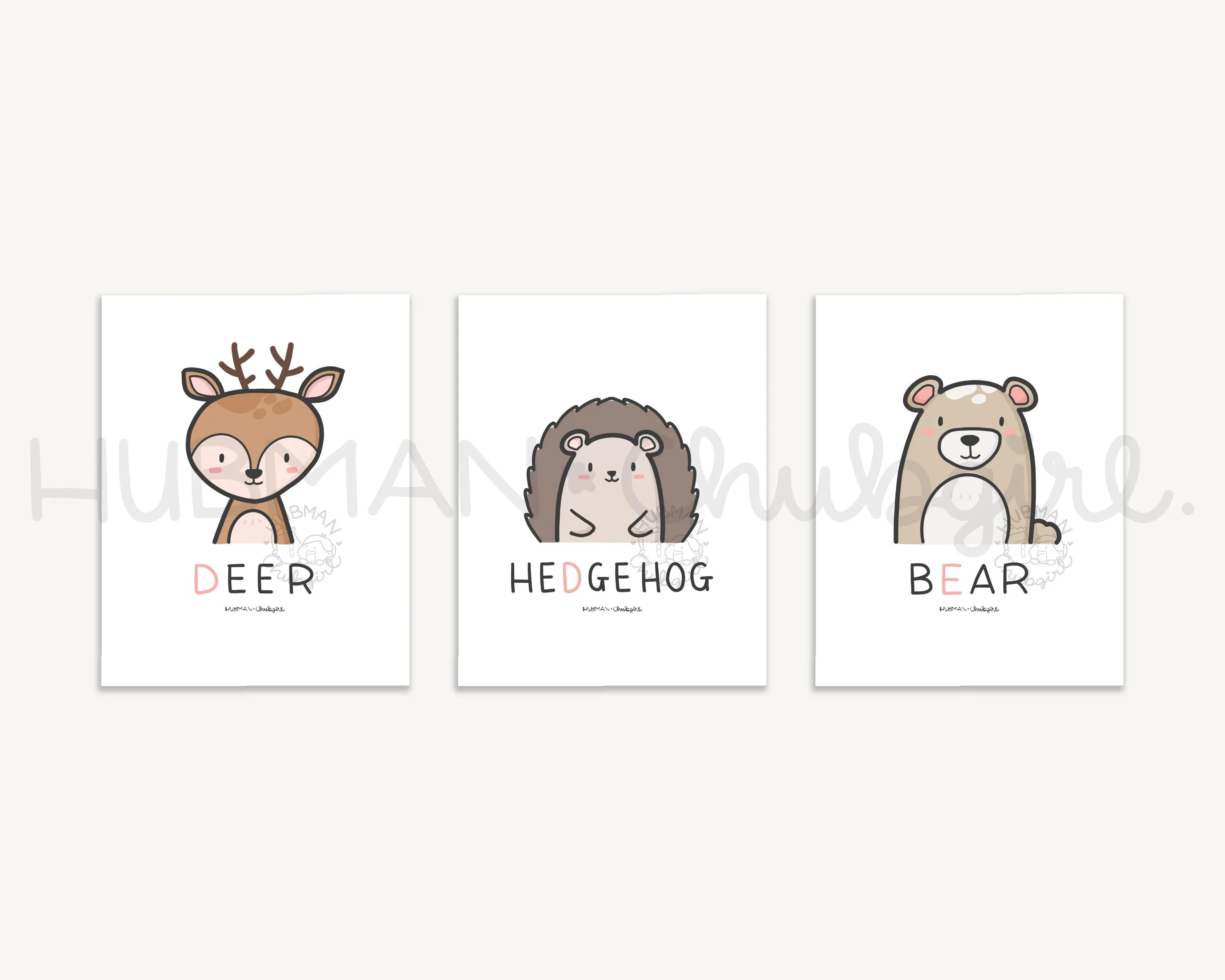 Animal Nursery Prints - Full Set of 23 Downloadable Set