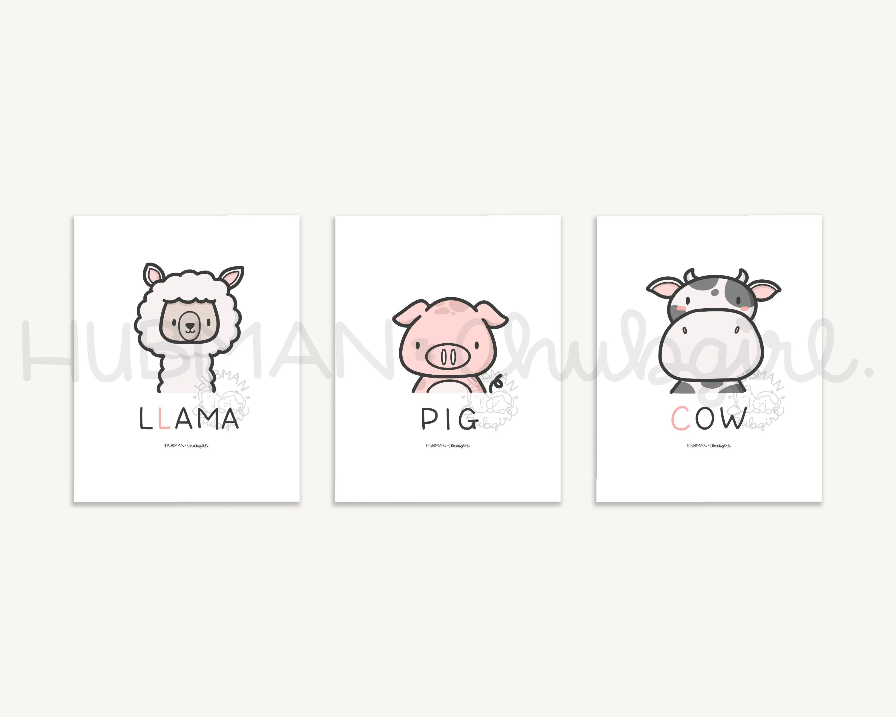 Animal Nursery Prints - Full Set of 23 Downloadable Set