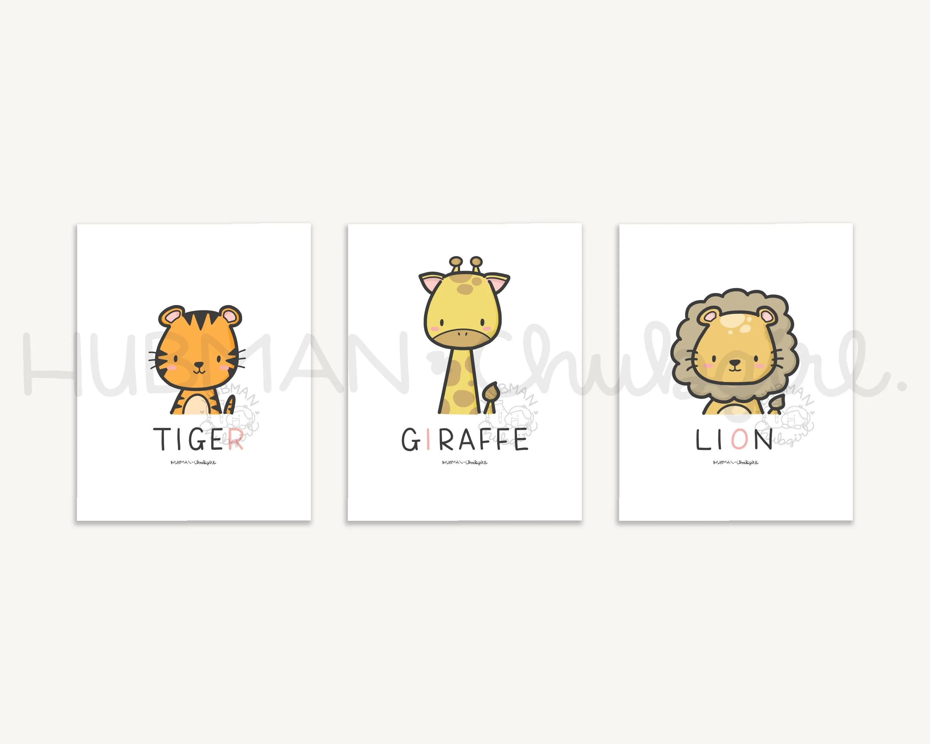 Animal Nursery Prints - Full Set of 23 Downloadable Set