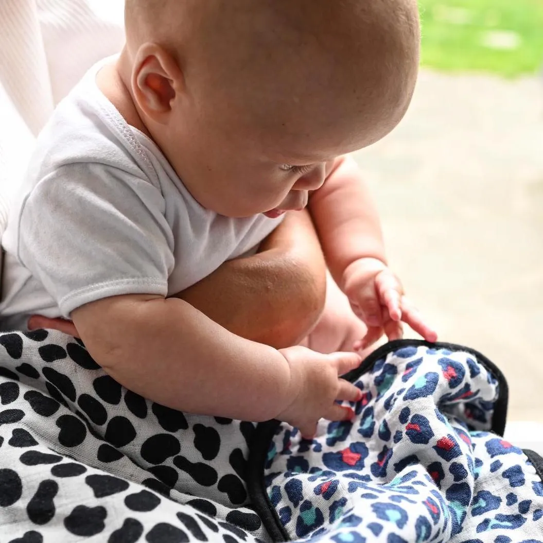 Animal Print Muslin Blanket - Reversible Newborn To 4 Months / 5  Months