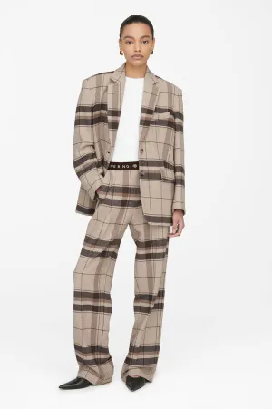 Anine Bing - Karina Pant in Khaki Plaid