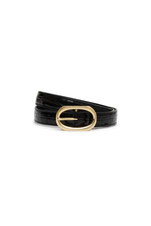 Anine Bing - Mara Belt in Black Embossed