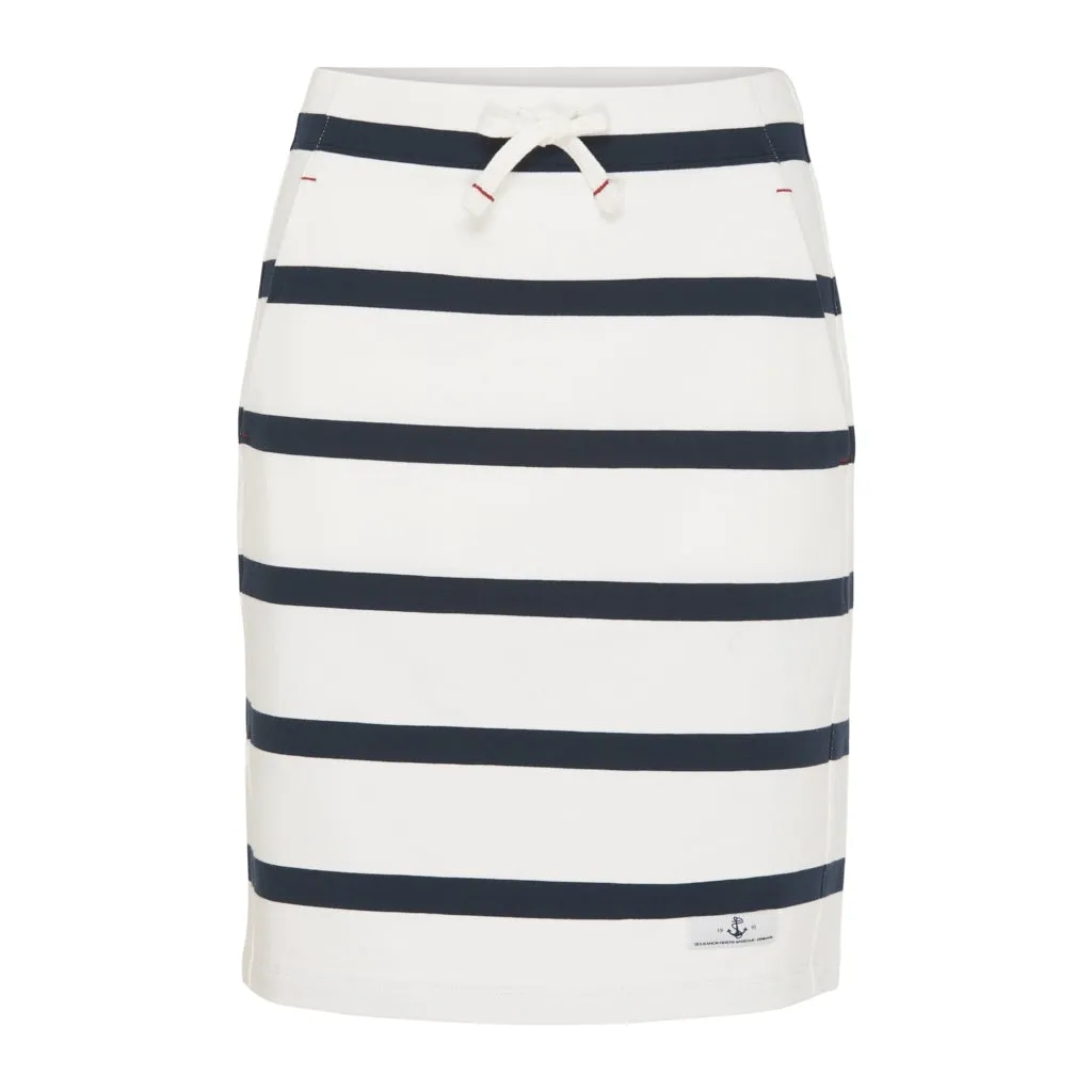 Anjelica Striped Skirt - Pearl/Dark Navy