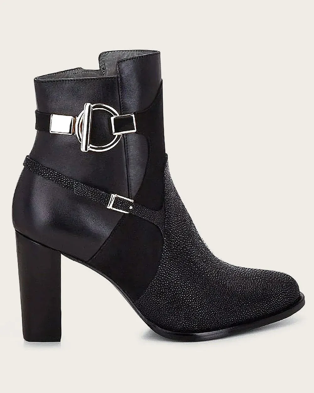 Ankle black stingray bootie