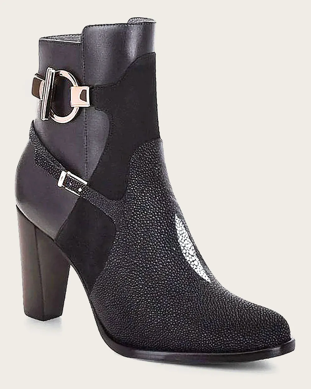 Ankle black stingray bootie