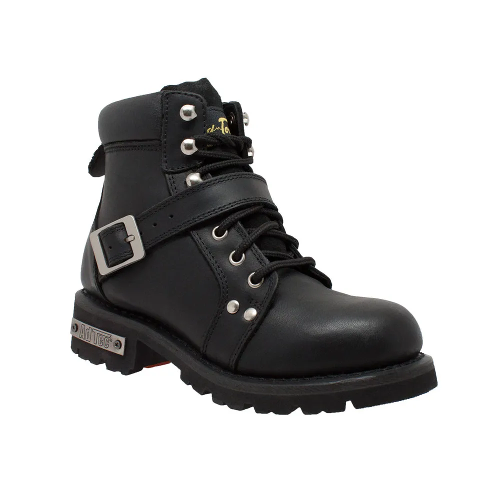 Ankle Boot - Women's YKK Zipper Black Biker Boot