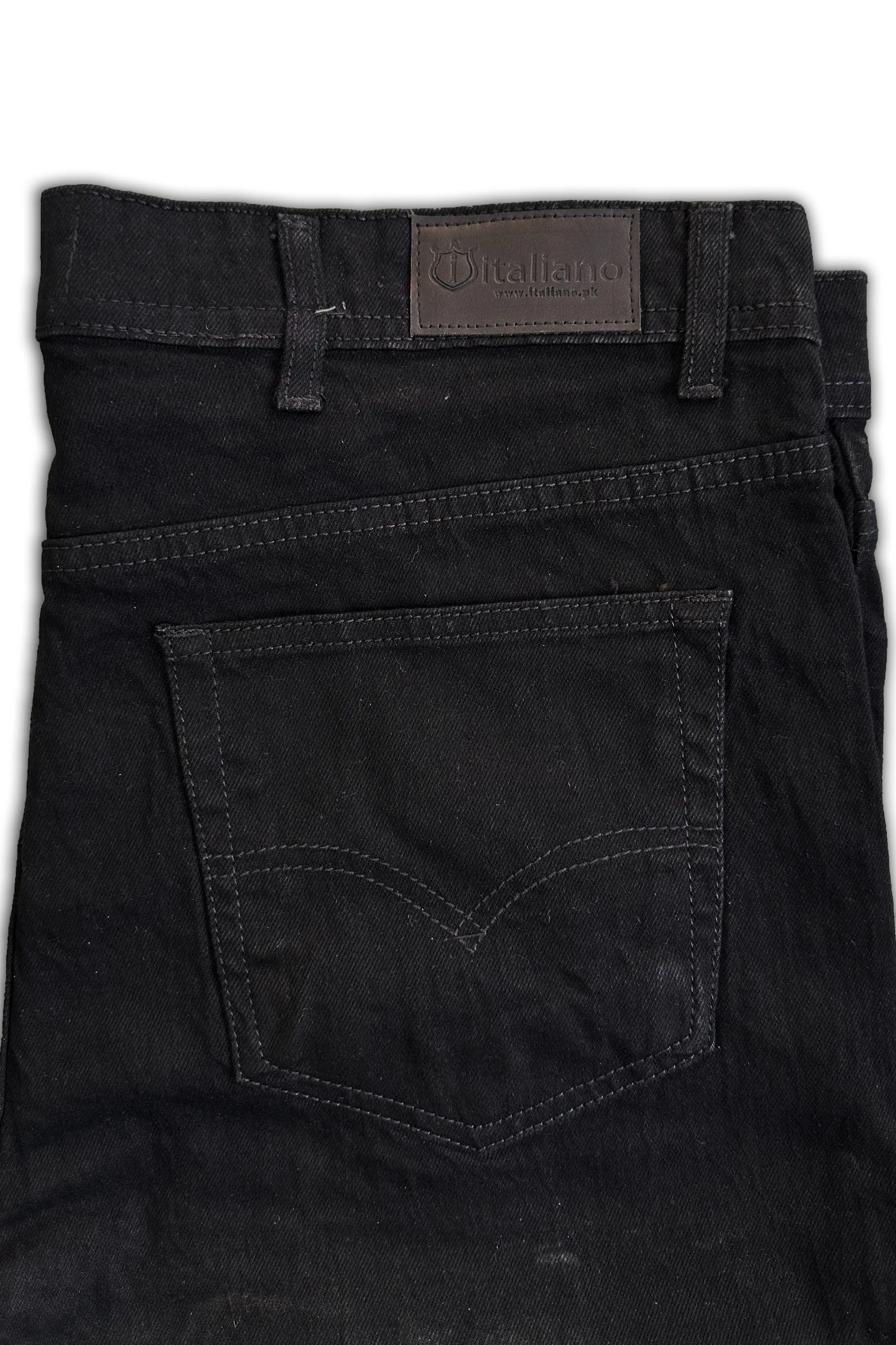 Ankle Length Jet Black Denim Jeans - 0123045