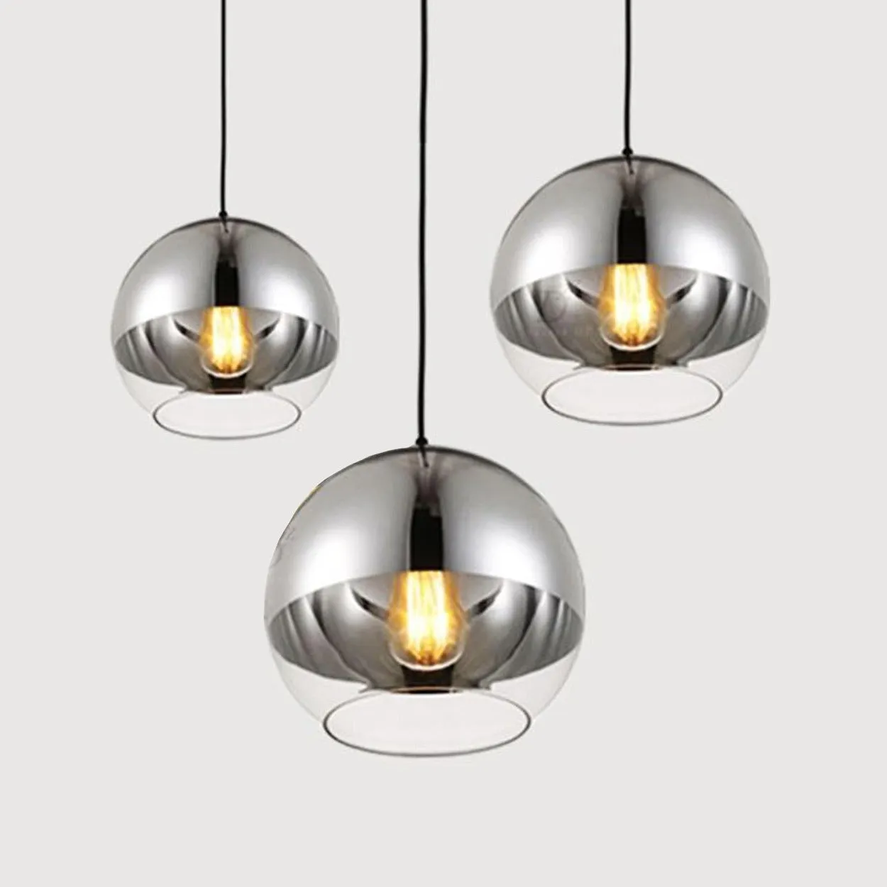 ANKUR DIXON HALF CHROME GLASS PENDANT LIGHT