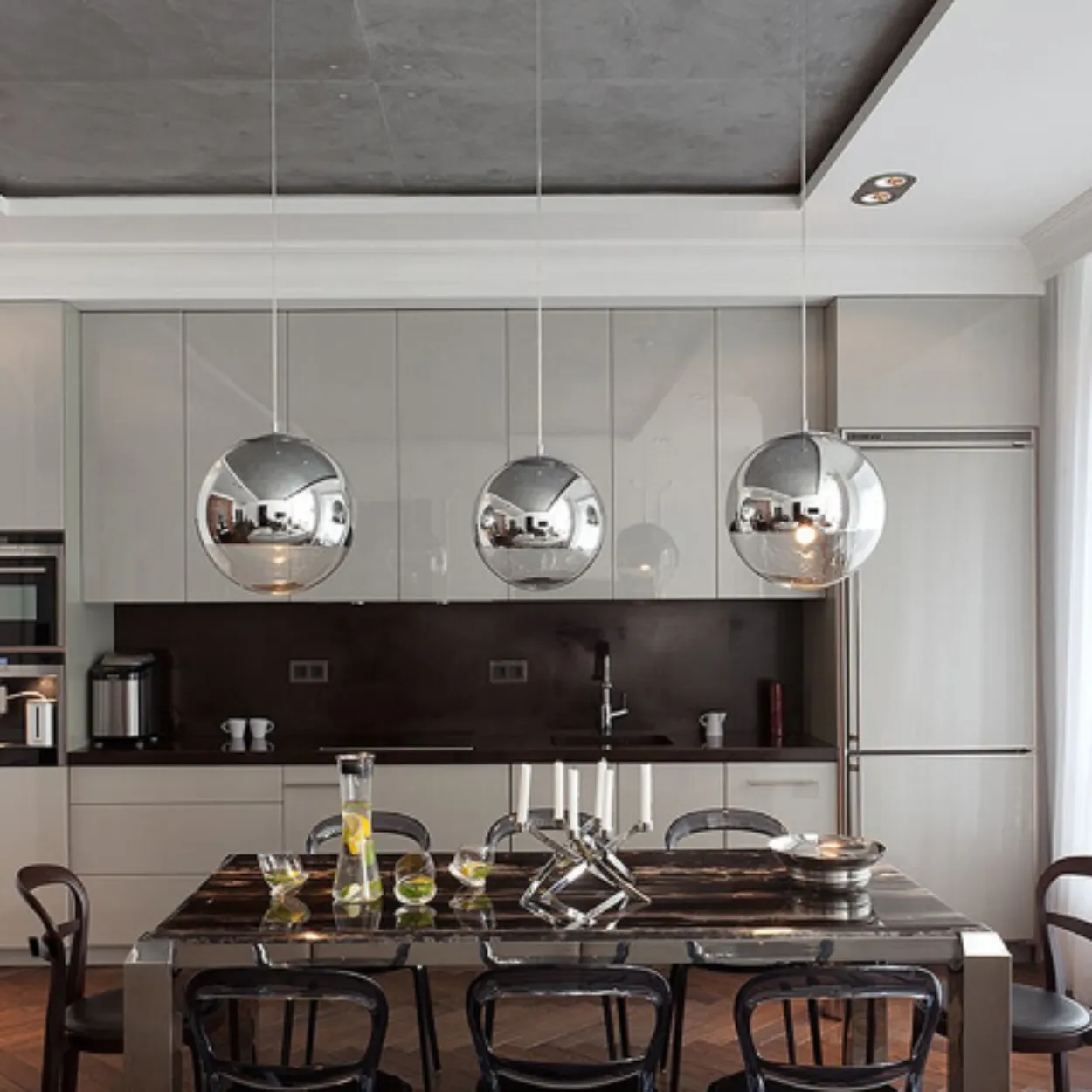 ANKUR DIXON HALF CHROME GLASS PENDANT LIGHT