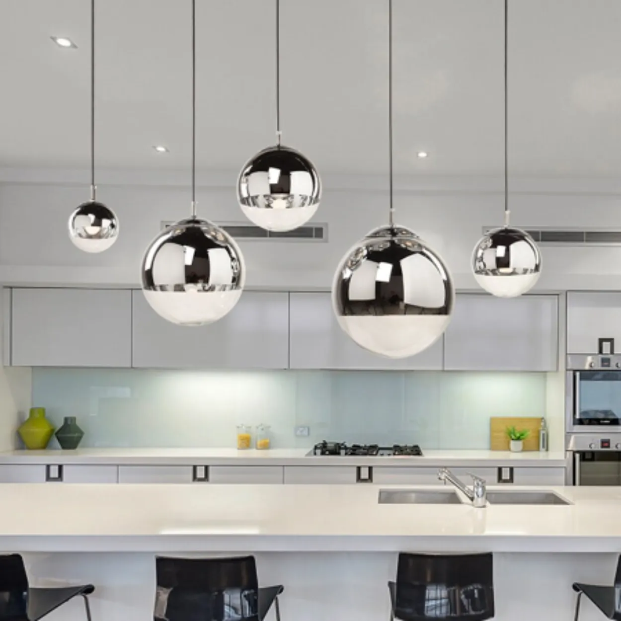 ANKUR DIXON HALF CHROME GLASS PENDANT LIGHT