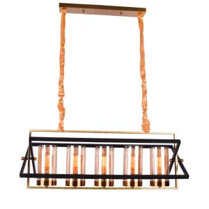 ANKUR JOY ANTIQUE FINISH LINEAR GLASS CHANDELIER