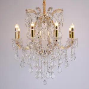 ANKUR VEGAS 8 LIGHT GOLDEN ARMS WITH CRYSTAL CHANDELIER