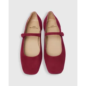 Ann Mashburn Square Toe Mary Jane Beet Suede