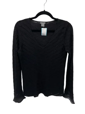 Ann Taylor Misses Size Medium Black LS Blouse